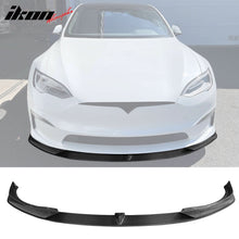 Load image into Gallery viewer, 2021-2025 Tesla Model S Gloss Black V Front Bumper Lip Carbon Fiber