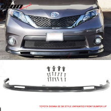 Load image into Gallery viewer, 2011-2016 Toyota Sienna XL30 SE SK Style Unpainted Front Bumper Lip PU