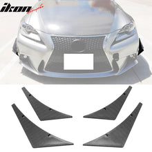 Load image into Gallery viewer, Universal 4PC Carbon Fiber Print Canards PU Front Bumper Lip Splitter