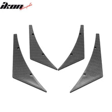 Load image into Gallery viewer, Universal 4PC Carbon Fiber Print Canards PU Front Bumper Lip Splitter