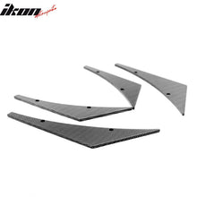 Load image into Gallery viewer, Universal 4PC Carbon Fiber Print Canards PU Front Bumper Lip Splitter