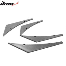 Load image into Gallery viewer, Universal 4PC Carbon Fiber Print Canards PU Front Bumper Lip Splitter