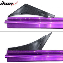 Load image into Gallery viewer, Universal 4PC Carbon Fiber Print Canards PU Front Bumper Lip Splitter