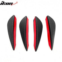 Load image into Gallery viewer, Universal 4PC Black Carbon Fiber Print Front Lip Splitter Canards Fin