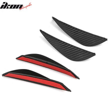 Load image into Gallery viewer, Universal 4PC Black Carbon Fiber Print Front Lip Splitter Canards Fin