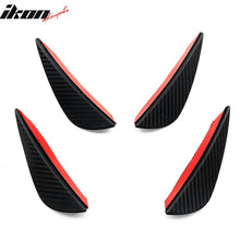 Load image into Gallery viewer, Universal 4PC Black Carbon Fiber Print Front Lip Splitter Canards Fin