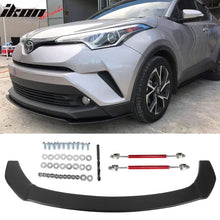 Load image into Gallery viewer, 2018-2019 Toyota C-HR Matte Black Front Bumper Lip + Red Splitter Rods