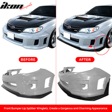 Load image into Gallery viewer, 2011-2014 Subaru WRX STI V6 Front Bumper Splitters Winglets PU 2PCS