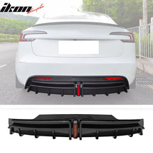 Load image into Gallery viewer, 2024-2025 Tesla Model 3 Carbon Fiber Print Rear Lip Diffuser W/LED PP