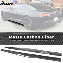 Load image into Gallery viewer, 2010-2015 Chevy Camaro IKON Side Skirts Rocker Pannel Carbon Fiber
