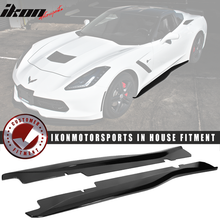 Load image into Gallery viewer, 2014-2019 Chevy Corvette C7 Z06 Style Side Skirts ABS Gloss Black
