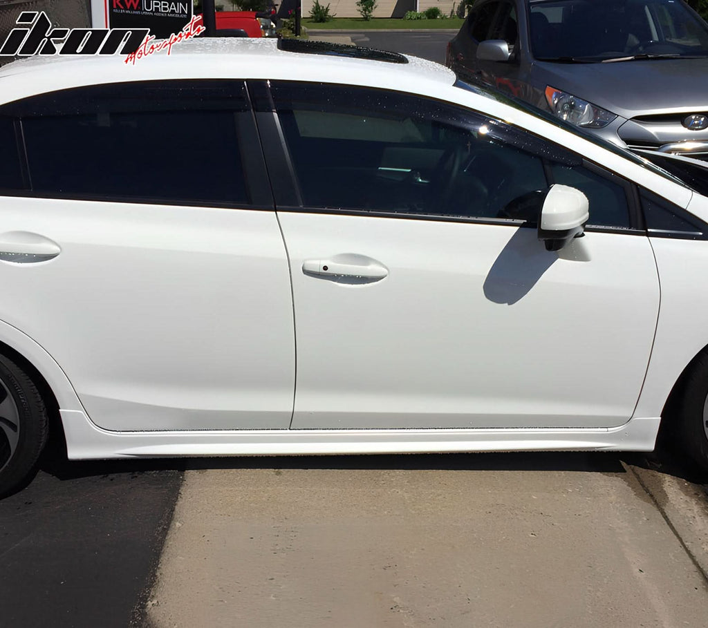 2012-2015 Honda Civic Sedan Side Skirts Extention JDM Mug Style Black