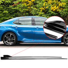Load image into Gallery viewer, 2018-2024 Toyota Camry Matte Black Side Skirt &amp; CF Print Rocker Panel