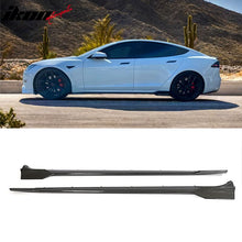 Load image into Gallery viewer, 2021-2025 Tesla Model S Gloss Black V Side Skirts Panel Carbon Fiber