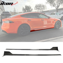 Load image into Gallery viewer, 2021-2025 Tesla Model S Gloss Black Revozport Side Skirts Carbon Fiber