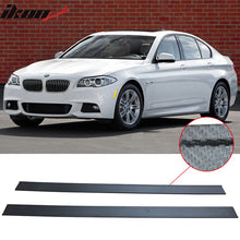 Load image into Gallery viewer, Fits 12 BMW 528i CF Texture Side Skirts Extension Flat Bottom Line Lip
