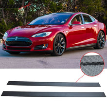 Load image into Gallery viewer, Fits 12-15 Tesla S CF Texture Side Skirts Extension Bottom Line Lip