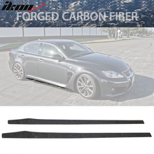 Load image into Gallery viewer, 77.5" Side Skirt Extension Flat Bottom Line Lip - Forged Carbon Fiber