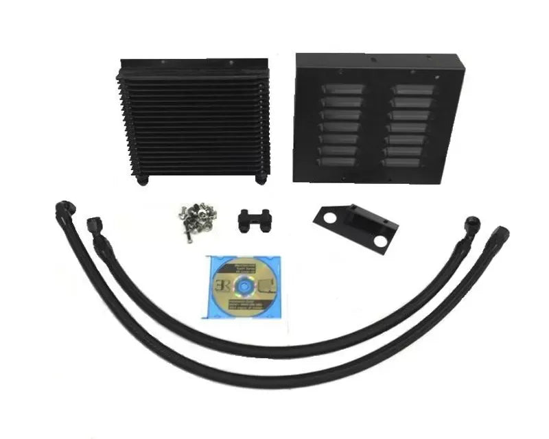 2006+ BMW 135i/1M/335i Sport Single Oil Cooler Kit - Black Finish (BM-COOL002B)