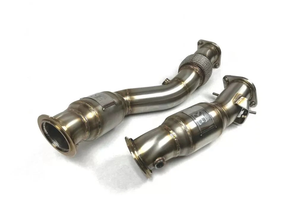 S58 Engine 200 CEL Catted Downpipes - Brushed Finish (BM-EXH028SCAT)