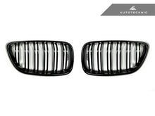 Load image into Gallery viewer, AutoTecknic Dual-Slats Gloss Black Front Grille Set - F22 2-Series | F87 M2