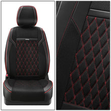 Load image into Gallery viewer, Diamond Stitch Mesh Front Row Seat Covers - Black/Red