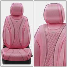 Load image into Gallery viewer, Diamond Stitch Mesh Fabric Leatherette Front Row Seat Covers - Pink