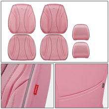 Load image into Gallery viewer, Diamond Stitch Mesh Fabric Leatherette Front Row Seat Covers - Pink