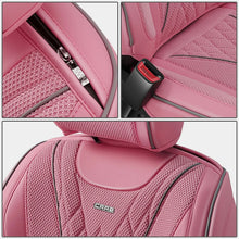 Load image into Gallery viewer, Diamond Stitch Mesh Fabric Leatherette Front Row Seat Covers - Pink