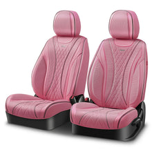 Load image into Gallery viewer, Diamond Stitch Mesh Fabric Leatherette Front Row Seat Covers - Pink