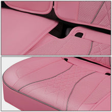 Load image into Gallery viewer, Diamond Stitch Mesh Fabric Leatherette Seat Covers Full Set - Pink