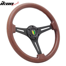 Load image into Gallery viewer, Universal Wood Grain 6-Bolt Steering Wheel 350MM &amp; BD Logohorn Button
