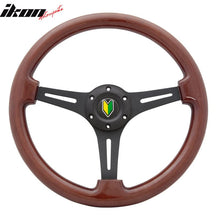 Load image into Gallery viewer, Universal Wood Grain 6-Bolt Steering Wheel 350MM &amp; BD Logohorn Button