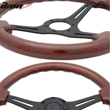 Load image into Gallery viewer, Universal Wood Grain 6-Bolt Steering Wheel 350MM &amp; BD Logohorn Button