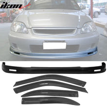 Load image into Gallery viewer, Fits 99-00 Honda Civic Sedan Mugen Front Bumper Lip PP + Window Visors