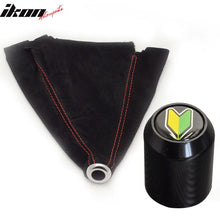 Load image into Gallery viewer, JDM style Red Stitch Shift Black Suede Boot Cover MT Shift Knob