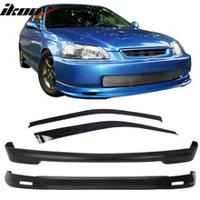 Load image into Gallery viewer, Fits 96-98 Honda Civic 3Dr Front + Rear Bumper Lip + Sun Window Visors