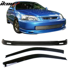 Load image into Gallery viewer, Fits 96-98 Honda Civic 3Dr Front + Rear Bumper Lip + Sun Window Visors