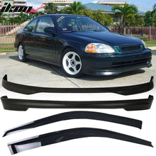 Load image into Gallery viewer, Fits 96-98 Honda Civic TR Front Rear Bumper Lip + Sun Window Visor