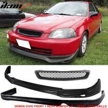 Load image into Gallery viewer, Fits 96-98 Honda Civic 2Dr/JUN Front Rear Bumper Lip + TR Front Grille
