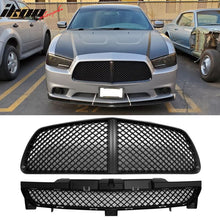 Load image into Gallery viewer, Fits 11-14 Dodge Charger Front Upper / Bottom Black Mesh Hood Grille