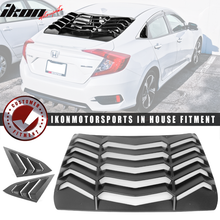 Load image into Gallery viewer, Fits 16-21 Honda Civic Quarter ABS Rear + Side Window Louver Black