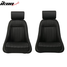 Load image into Gallery viewer, Pair Classic Bucket Single Seat With Slidersin Black Faux Leather PU