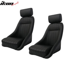Load image into Gallery viewer, Pair Classic Bucket Single Seat With Slidersin Black Faux Leather PU