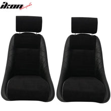Load image into Gallery viewer, 2X Classic Bucket Single Seat With Sliders Suede Black Faux Leather PU