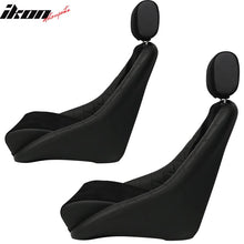 Load image into Gallery viewer, 2X Classic Bucket Single Seat With Sliders Suede Black Faux Leather PU