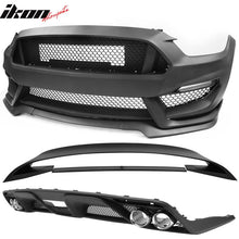 Load image into Gallery viewer, 2015-2017 Ford Mustang Front Bumper Rear Diffuser &amp; Dual Trunk Spoiler