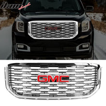 Load image into Gallery viewer, 2015-2019 GMC Yukon Denali Front Upper Grille Chrome + Red GMC Emblem