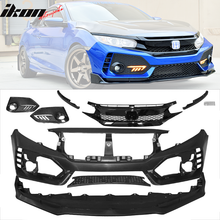 Load image into Gallery viewer, Fits 16-18 Honda Civic 10th-Gen TR Front Bumper Grille Foglight Cover