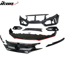 Load image into Gallery viewer, Fits 16-18 Honda Civic TR Front Bumper + Grille + Lip + Foglight Cover